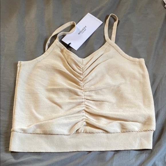 MOUSSY MY MIDDLE SHEARING SHORT CAMI OFF WHITE SIZE LARGE - Picture 1 of 10